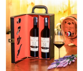 Hộp da đôi đen cam